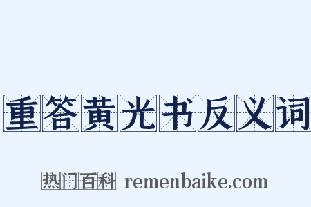 重答黄光书反义词是什么意思的图片